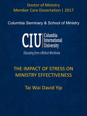 cover image of THE IMPACT OF STRESS ON MINISTRY EFFECTIVENESS